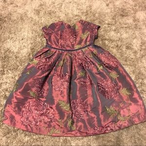 Purple floral Formal short sleeve dress